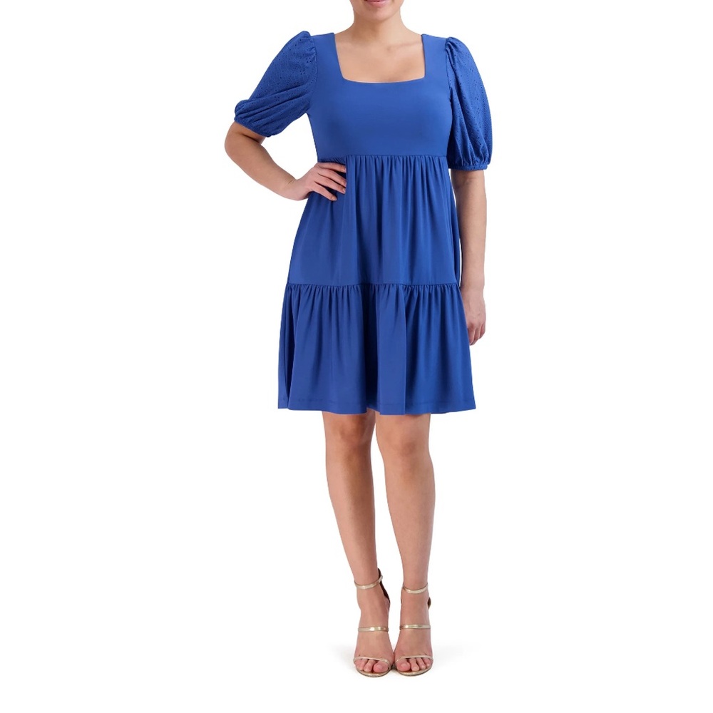 NWOT BCBG Paris Women's Blue Babydoll Mini Dress Size‎ Medium
